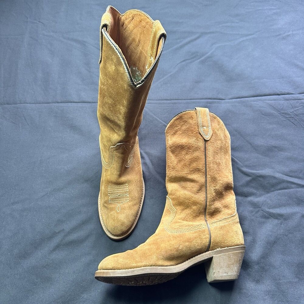 Rare 1970s Wolverine Suede Western Wear Campus Boots Women's. 7.5 M. USA.
